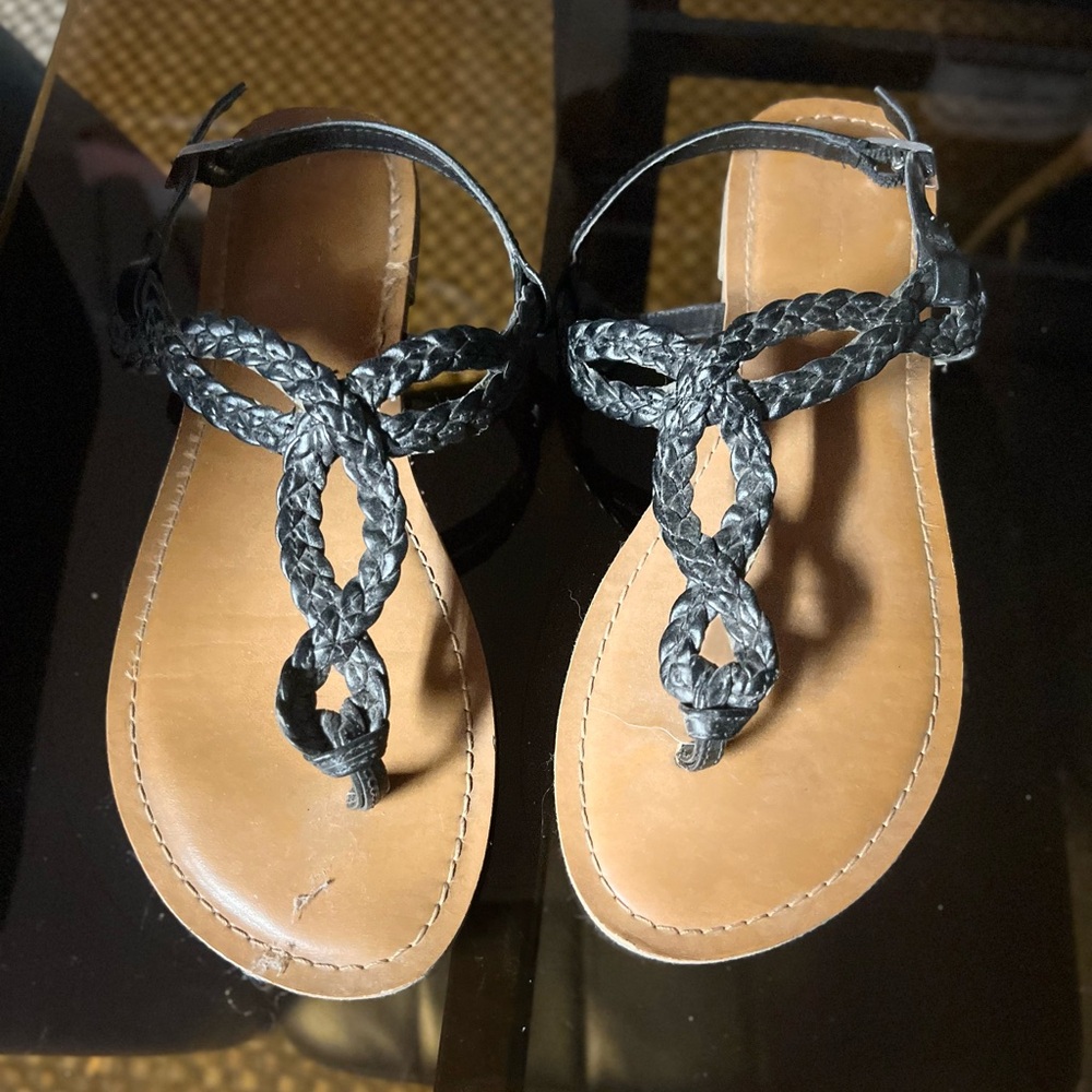 Braided Black Sandals